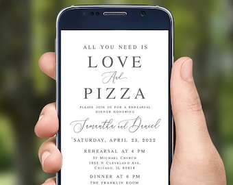 Electronic wedding rehearsal dinner invitation Editable Text message invite Modern rehearsal dinner invite Download Templett wpalf-a91