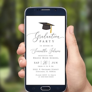 Electronic graduation invitation Editable template College grad announcement Class of 2024 Grad party 2024 Digital DIY Download Templett