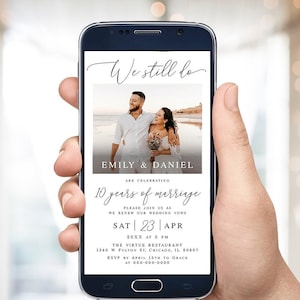Electronic we still do invitation template Editable Modern photo invite Renewal of vows Text message Digital Download Templett wpalf-a91