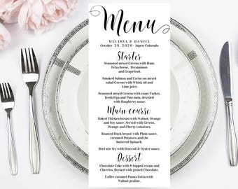 birthday menu etsy
