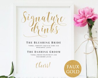 wedding drink menu etsy wedding drink menus