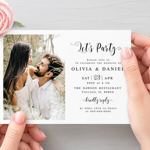 Photo Invitation Template Fully Editable Invite Lets Party - Etsy