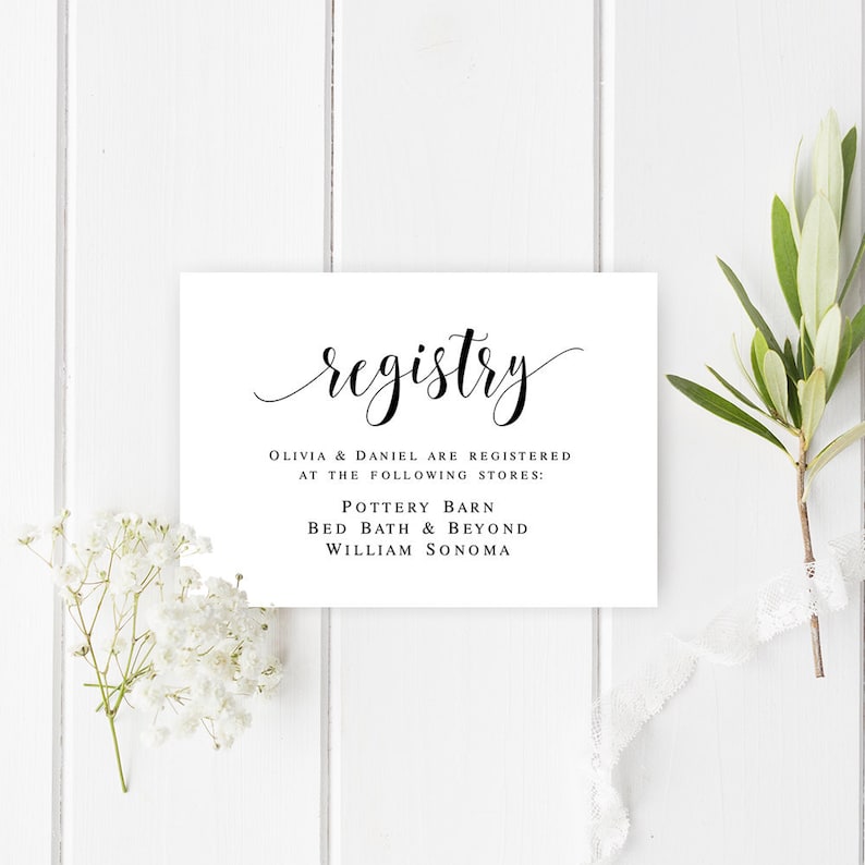 Wedding Registry Card Template Fully Editable Insert Card Gift Etsy