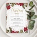 Christmas Menu Editable Template Holiday Party Menu Printable Digital ...