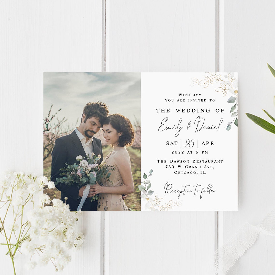 Photo Wedding Invitation Template Self-editable Invite Picture - Etsy