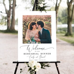 Wedding rehearsal dinner welcome sign Customizable template with photo Reception poster Download Templett wpalf-a91 image 2