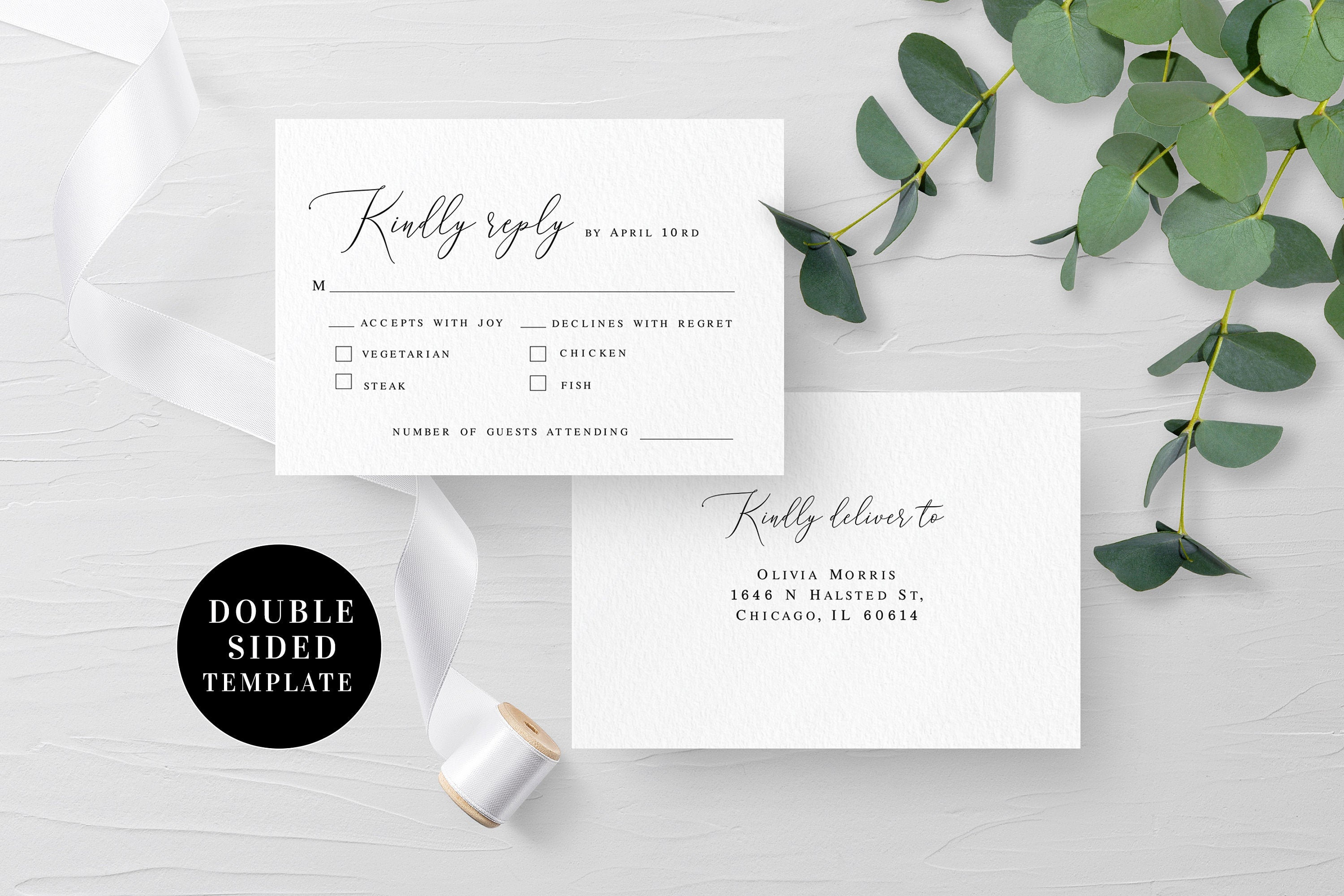 Wedding RSVP card template Editable RSVP card Rehearsal dinner invite insert card Information cards Printable Download Templett wpalf-a91