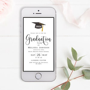 Graduation invitation template printable Editable Electronic graduation invite Grad announcement Class of 2024 College graduation Templett image 9