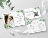 Eucalyptus greenery invitation suite printable Modern wedding set Editable template Download WEUF-3