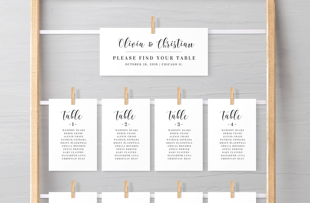 Wedding Seating Plan Printable Seating Chart Template Editable Seating ...