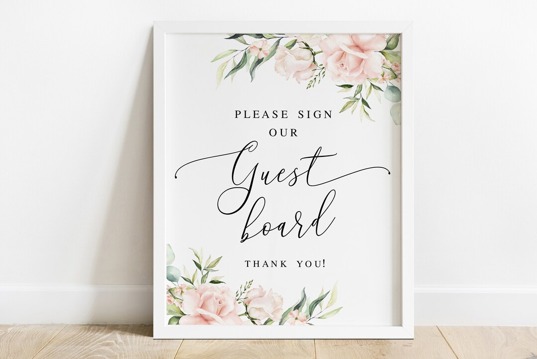 Please Sign Our Guest Board Sign Template Editable Wedding Guest Book ...