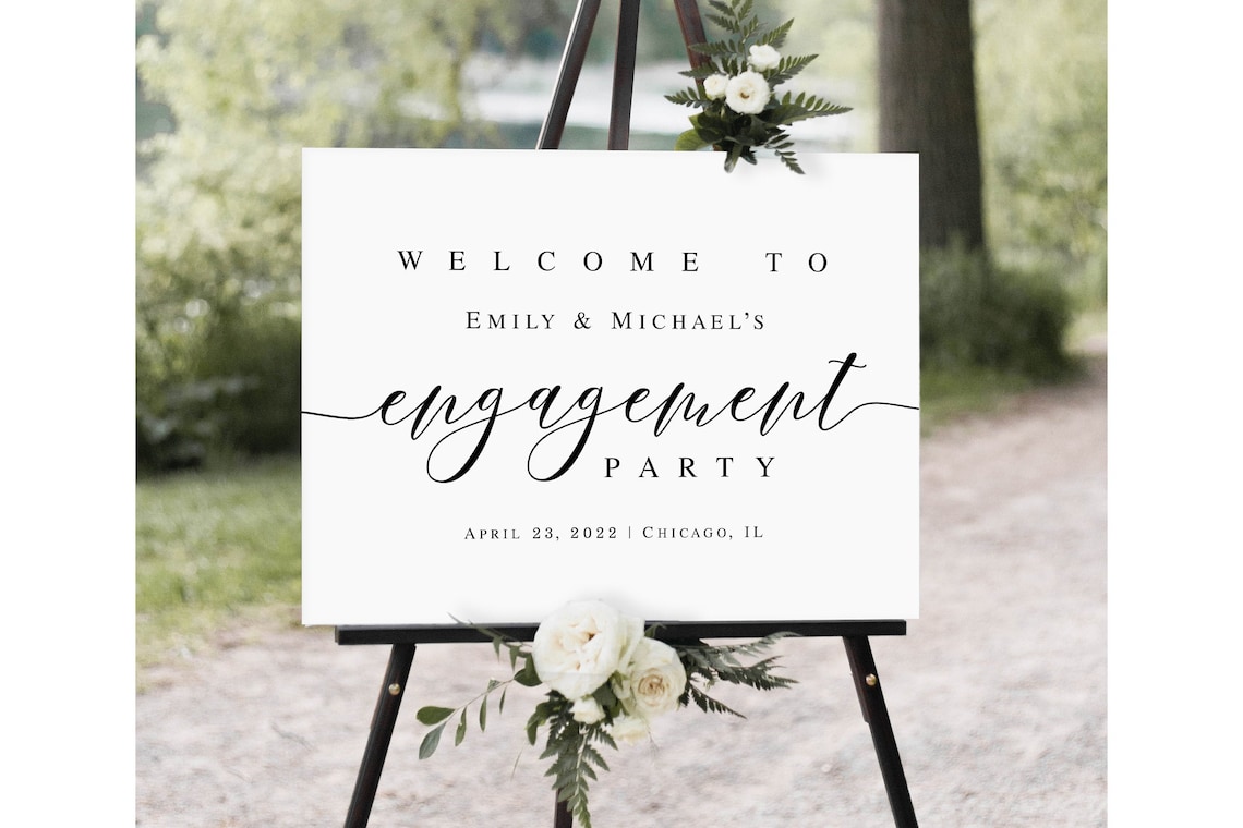 Welcome Engagement Party Sign Fully Editable Template Welcome - Etsy