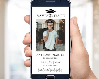 Modern graduation save the date Electronic template with photo Digital download Templett MyGrdt31