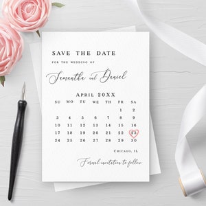 Calendar Save the Date Self-editable Template Modern Save the Date ...
