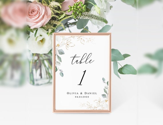 Table Numbers Editable Template Printable Table Card With | Etsy