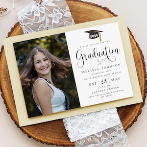 Photo graduation invitation template Grad party invite with picture Editable download Templett MyGrdt31
