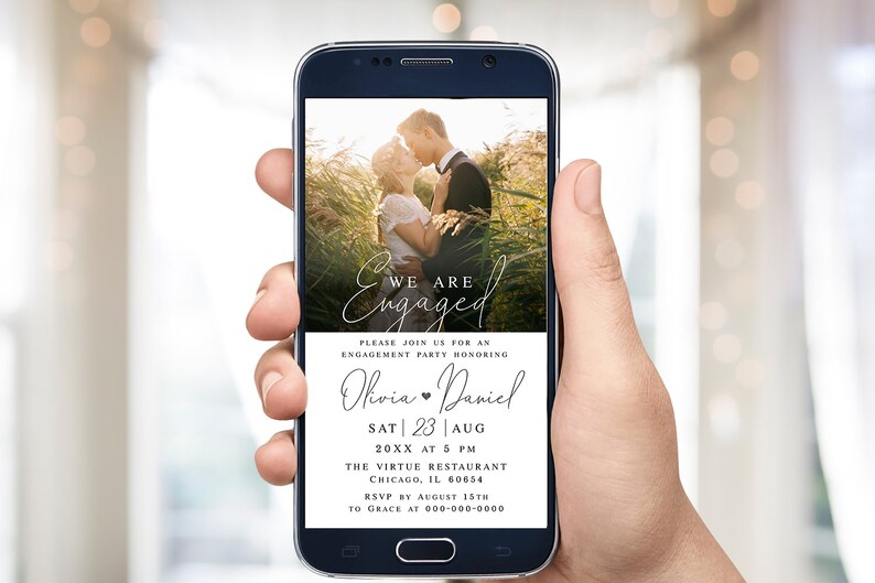 Photo engagement party invite template Editable Text message invite Electronic Modern photo invite Digital DIY Download Templett FOCSO18 image 7