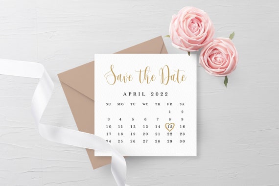 Calendar Save the Date Fully Editable Template Printable - Etsy