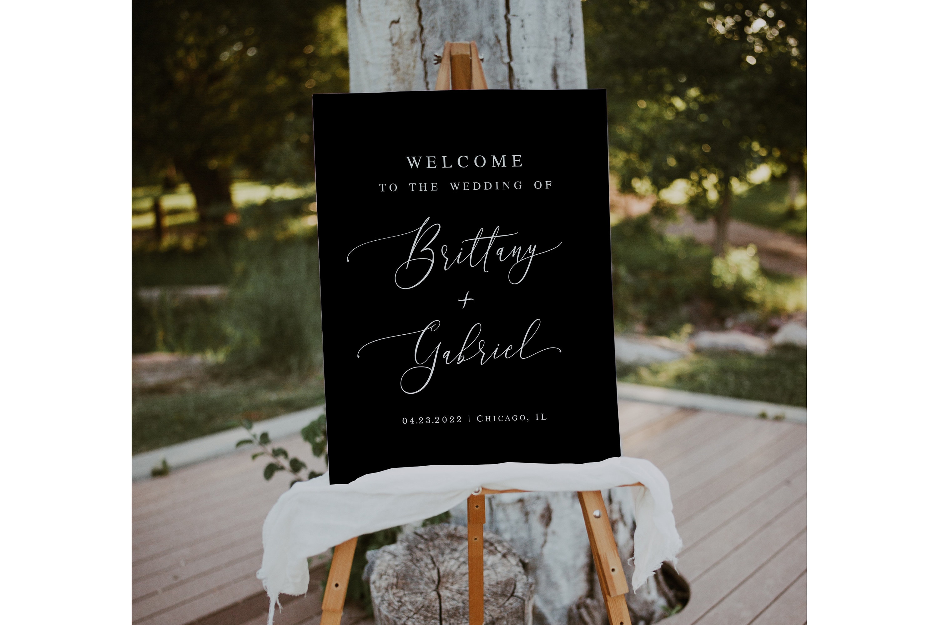 Welcome Sign Editable Template Black and White Wedding Welcome - Etsy