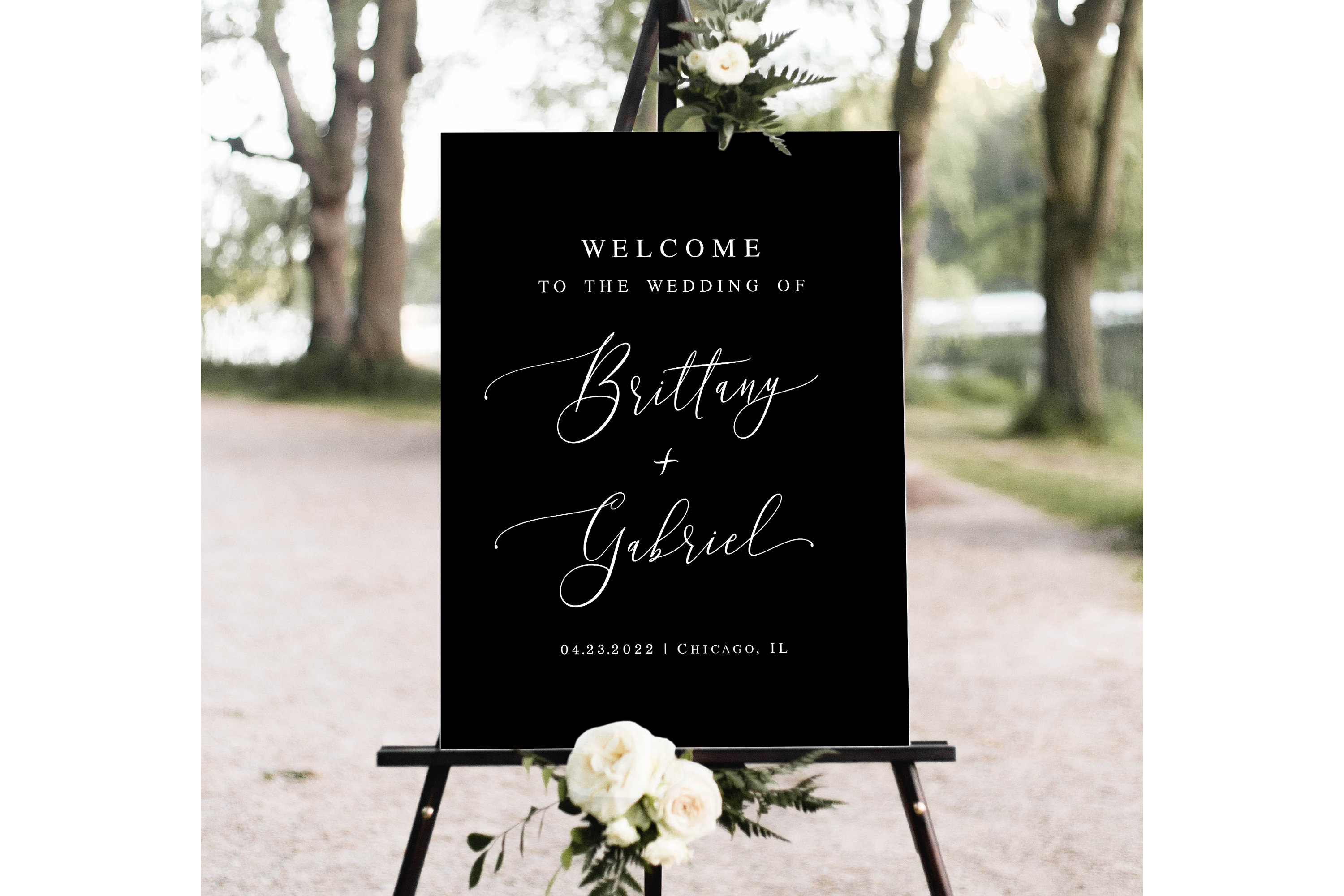 Welcome Sign Editable Template Black and White Wedding Welcome - Etsy