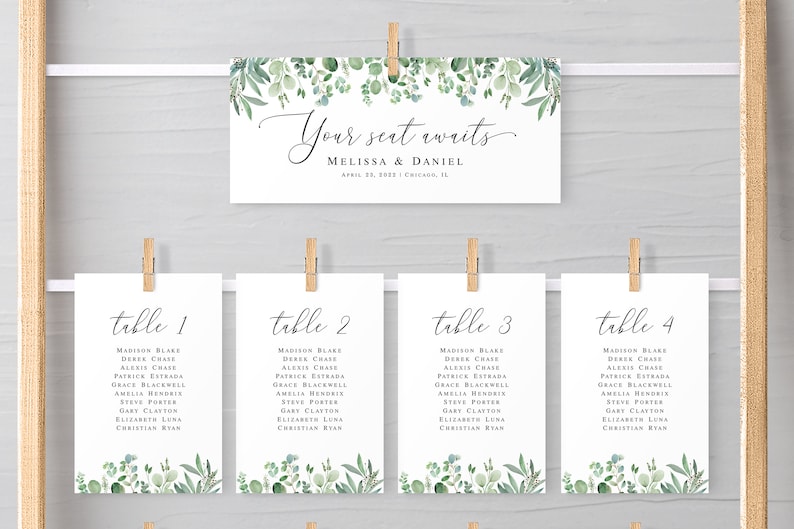 Seating Plan Printable Seating Chart Cards Self-editing - Etsy