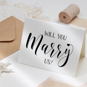 Will you marry us card Editable template Wedding proposal card Wedding card to ask officiate Printable Digital DIY Download Templett swc2 image 1