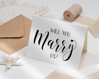 Will you marry us card Editable template Wedding proposal card Wedding card to ask officiate Printable Digital DIY Download Templett #swc2