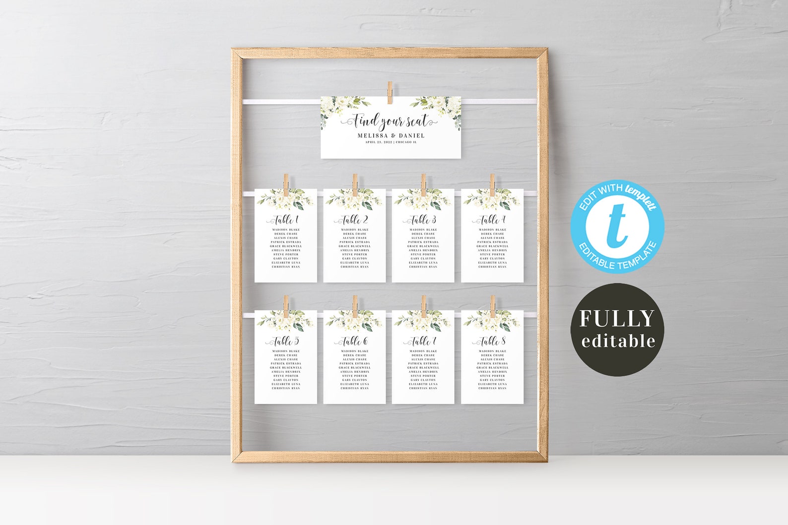 Seating Chart Cards Template Editable Seating Plan Printable - Etsy