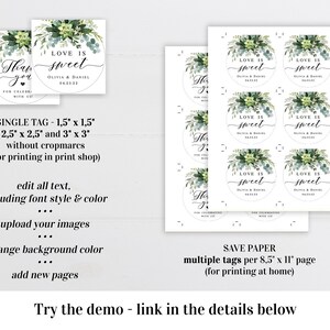 Cupcake Topper Labels Greenery Round Gift Tag Editable Template Double ...