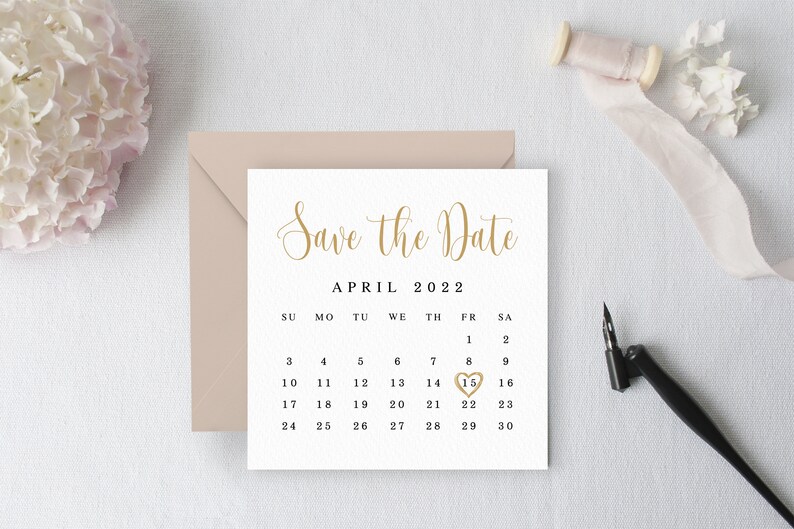 Calendar Save the Date Fully Editable Template Printable - Etsy