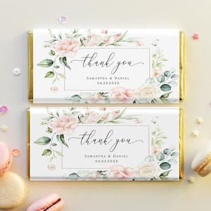Chocolate bar wrapper template Candy bar wrapper Pink roses chocolate wrappers Floral wrapper printable Download Edit with Templett WSPR-A