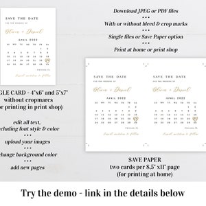 Save the Date Calendar Template Fully Editable Printable Engagement ...
