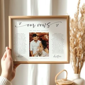 Vœux de mariage avec photo Souvenir de vœux de mariage Vœux modifiables Cadeau du marié de la mariée le jour du mariage Poster de mariage Télécharger Templett SLWF-CF1