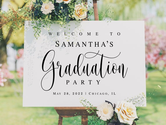 Graduation Party Welcome Sign Fully Editable Template Grad - Etsy