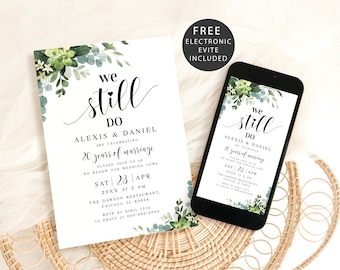 Eucalyptus We still do invitation template Editable invite printable Renewal of vows Greenery invite Digital DIY Download Templett SGWEUF2