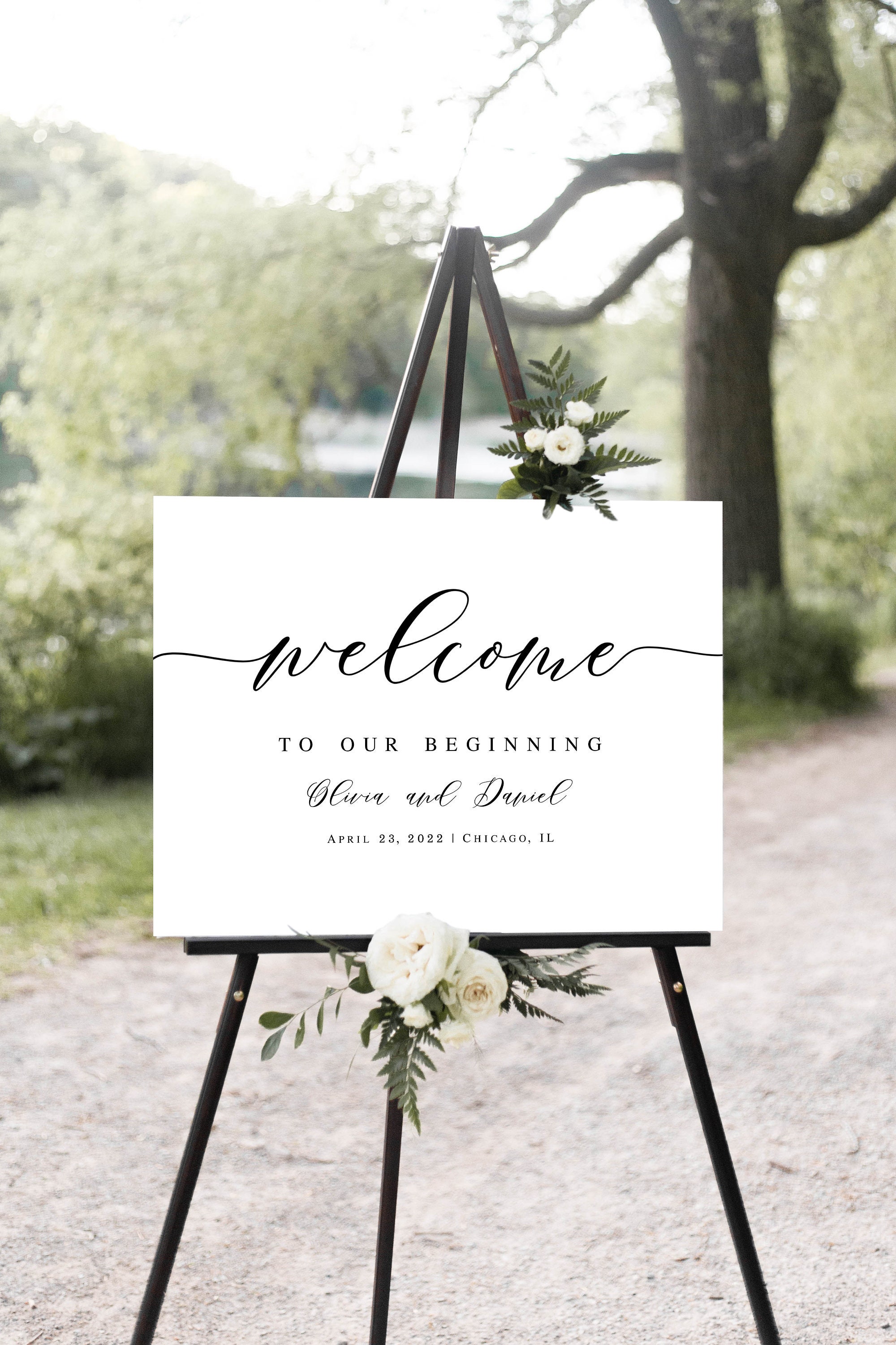 Engagement Sign Template Welcome to Our Beginning Fully - Etsy