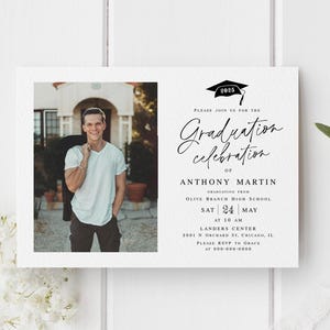 Graduation celebration invitation template Modern grad invite with photo Class of 2026 Download MyGrdt31 image 7