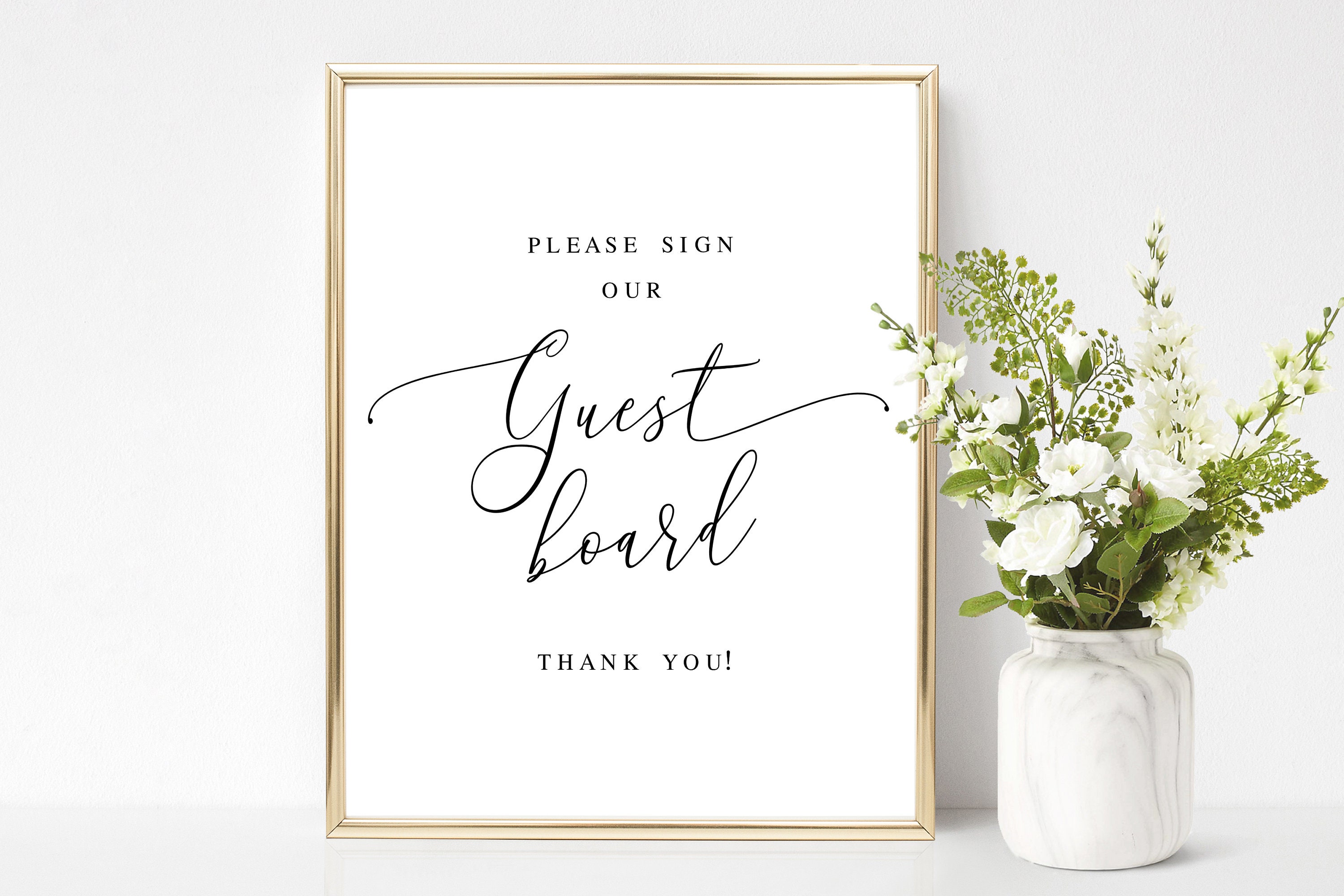 Guest Please Sign In Please Sign Our Guest Board Sign Customizable Minimalist Wedding Signs ...