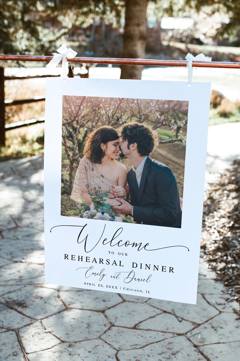 Wedding rehearsal dinner welcome sign Customizable template with photo Reception poster Download Templett wpalf-a91 image 8