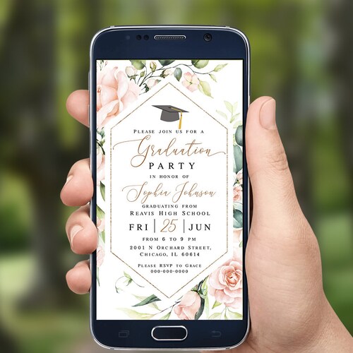 Graduation Party Invitation Digital Electronic Grad Party Etsy