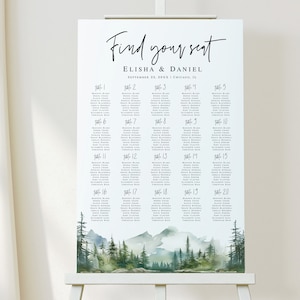 Sitzplan Gebirge See Wald Sitzplan zum Ausdrucken Sitzplan Sitzplan Hochzeit Poster Sitzplan Download Templett MOLAFF7