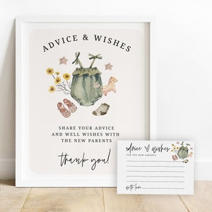 Bordje en kaartjes met advies voor babyshowers Bewerkbaar advies voor kersverse ouders Babykleding voor jongens Neutrale babyshower Templett MSBSTF7 downloaden