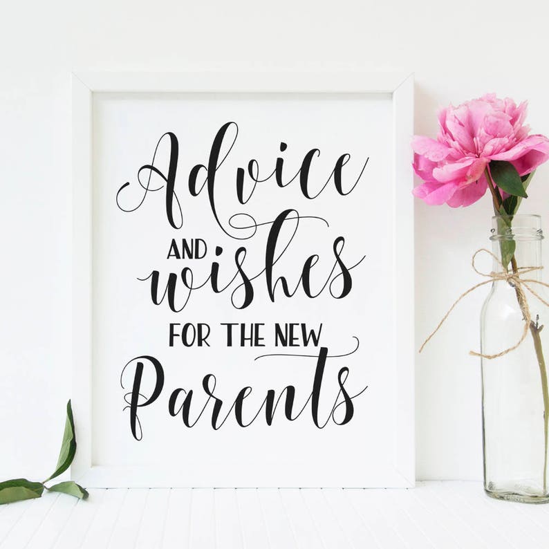 Advice And Wishes For The New Parents Sign Baby Shower Advice Etsy Advice And Wishes For The New Parents Sign Baby Shower Advice Etsy