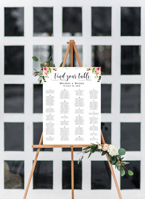 Etsy Wedding Seating Chart Template