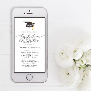 Electronic graduation invitation template Grad celebration e-invite Class of 2026 Digital download Templett MyGrdt31 image 7