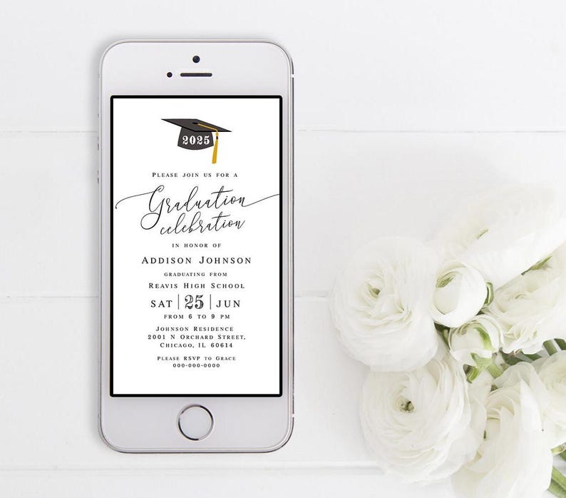 Electronic graduation invitation template Grad celebration e-invite Class of 2026 Digital download Templett MyGrdt31 image 7