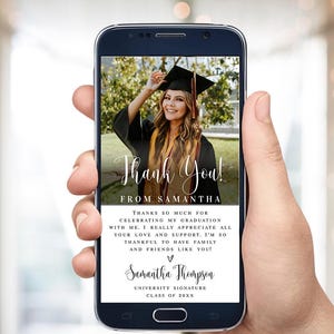 Abitur-Dankeskarte-Vorlage Foto-Dankeschön Digital-Dankeschön-Notiz Elektronisches Dankeschön-Download Bearbeiten Sie mit Templett MyGrdt31
