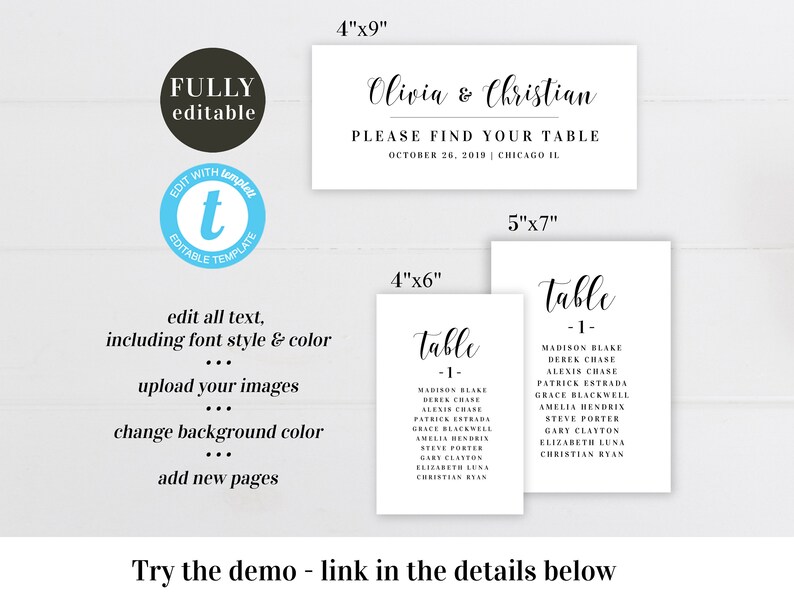 Wedding Seating Plan Printable Seating Chart Template Fully - Etsy