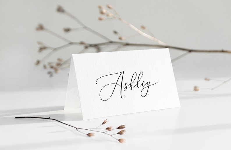 Printable wedding place card template Editable Modern place cards Minimalist name card Escort cards Digital Download Templett wpalf-a91 image 6