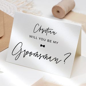 Modello di proposta di matrimonio minimalista per groomsman Modello di proposta di matrimonio moderno modificabile Modello di proposta di matrimonio piegato Scarica Templett FThf-L7